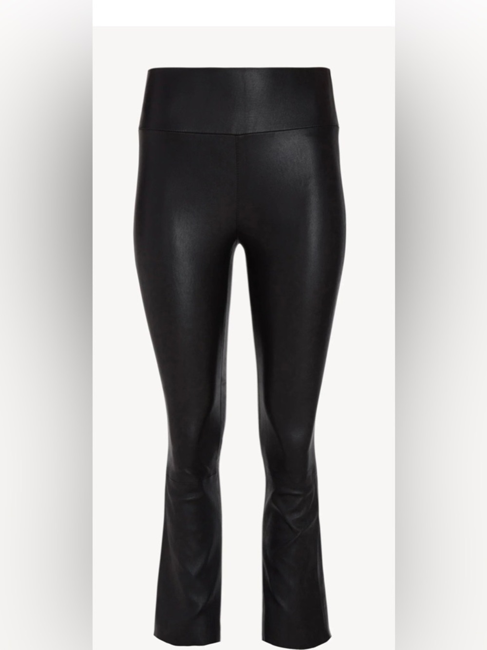 SPRWMN Black Lamb Leather Crop Flare Pants High Rise Size [S] - Picture 4 of 11